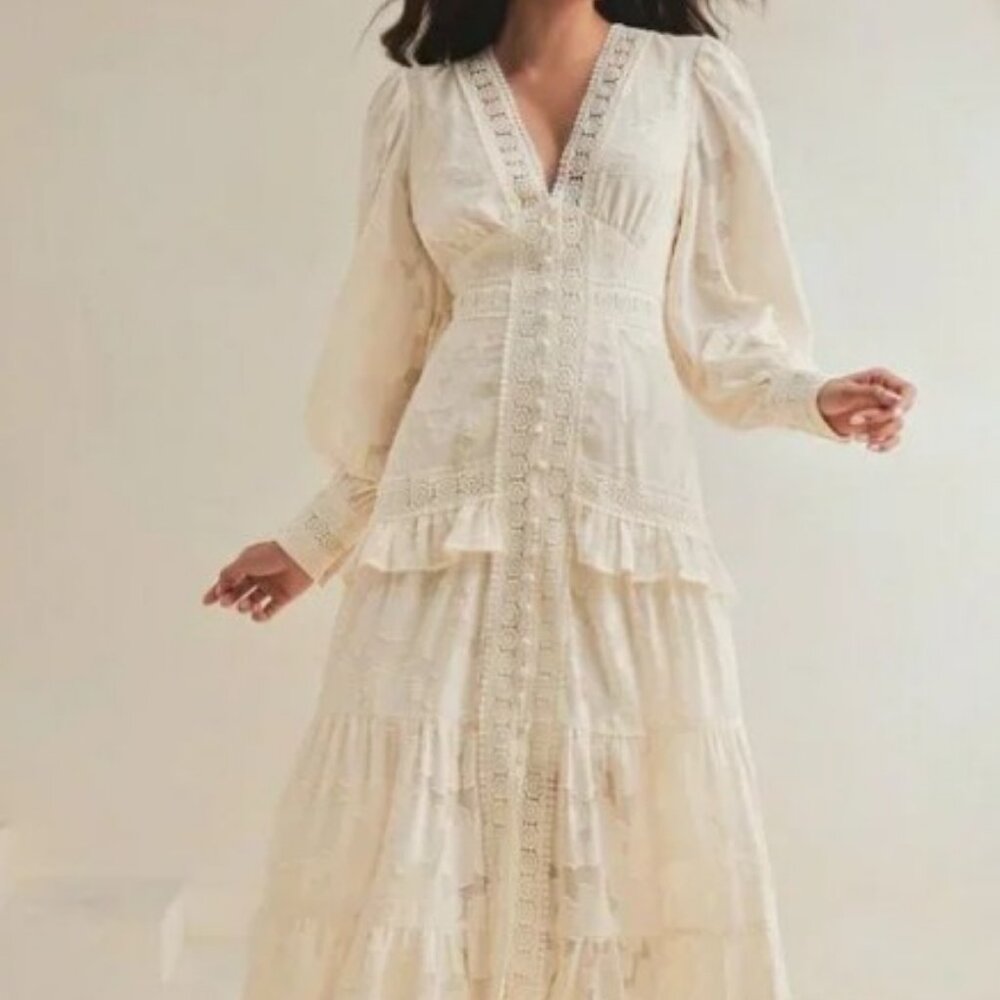 NWT Anewsta Floral Bohemian Long Sleeve Dress Sz Small
